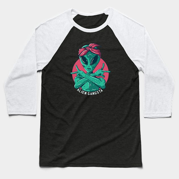 Alien Gangsta Baseball T-Shirt by BamBam